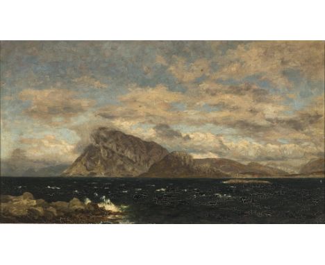   Julius Runge. 1843 Röbel - 1922 Lindau.   Sign. Blick auf Gibraltar. Öl/Lwd. 29 x 51 cm. R          