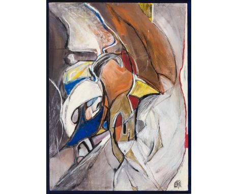   Petra Fox. Geb. 1967 in Steyr.   Sign., Rs. sign. und bet. "Ohne Titel B14 2010. Acrylic on canvas. WVZ Nr. 403. 75 x 55 cm
