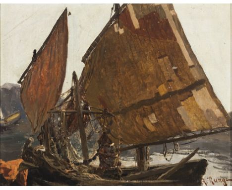   Julius Runge. 1843 Röbel - 1922 Lindau.   Sign. Lädine. Öl/Ktn. 32 x 40 cm. R          