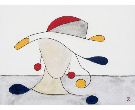   Katharina Zlöbl. Geb. 1963 in Radstadt bei Salzburg.   Monogr. Rendezvous 2018. Mischtechnik/Lwd. Wvz. Nr. 546. 60 x 80 cm.