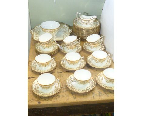 Thirty-nine piece Wedgwood white and gilt decorated tea service (twelve place setting), pattern no. Y5500