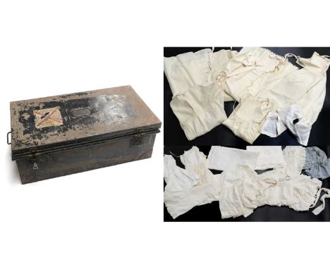 Assorted Early 20th Century Costume Accessories, Baby and Toddler Undergarments, comprising a blue silk pram cover with silk 