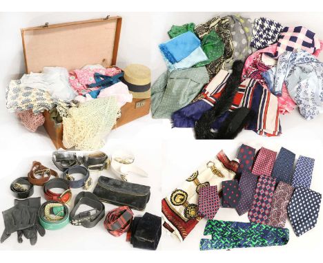 Assorted 20th Century Ladies and Gents Costume and Accesories, comprising a R W Forsyth straw boater bearing pencil signature