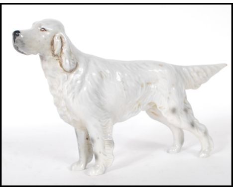 A vintage 20th Century Beswick figurine modelled as an English Setter ' Bayldone Baronet ' No.973, standing on point,marked t