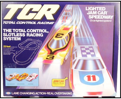An original vintage Ideal TC Total Control Racing slot car set Lighted Jam Car Speedway 3 Car Lighted System with Pantera Jam