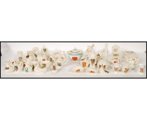 A collection of Antique 20th Century Goss&nbsp;crested china various shapes to include, chairs, cheese dishes, lighthouse, fo