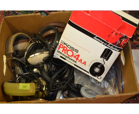 A collection of vintage 20th Century headphones to include a p[air of Koss Pro 4AA x 3, Koss K / 6A, Sony MDR-V500 etc
