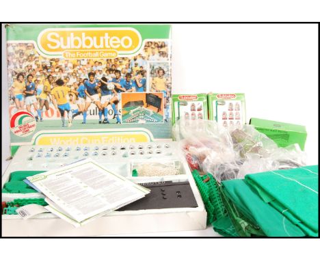 A collection of original vintage Subbuteo tabletop football teams, sets and accessories comprising: World Cup Edition set, 57