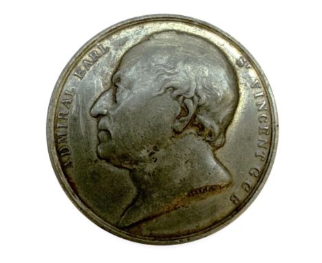 Commemorative medallion for 'Spanish Fleet Defeated Off Cape St Vincent', the obverse depicting Admiral Earl