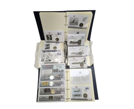 Mostly coin covers relating to the Royal Air Force and aviation, including 'Boeing CH-47 Chinook' with Gibraltar 2008 crown, 