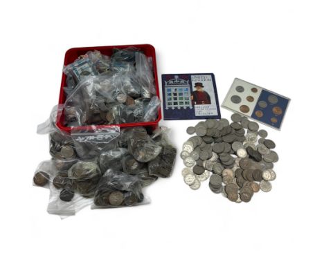 Great British and World coins, including approximately 350 grams of pre 1947 silver coins, William III 1836 halfcrown, George