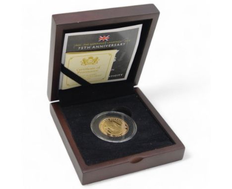 Queen Elizabeth II Isle of Man 2019 '75th Anniversary D-Day Leaders Churchill' gold proof two pound coin, cased with certific