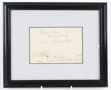 Arthur Henry Patterson, (1857-1935), I got stuck in a eel trap and can't get out, pen and ink drawing, 10 x 14.5cm, with phot