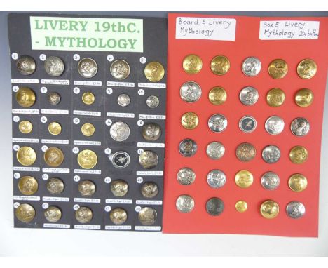 Livery buttons (Mythology), A large collection of Landed Gentry 19th Century and later Brass, Gilt metal, Pewtered and silver