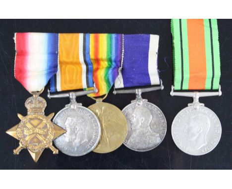 A Naval group of four medals to include 1914-15 Star, British War, Victory, naming K. 19632. H.A. SELLIS. STO. 1 R.N. and Nav
