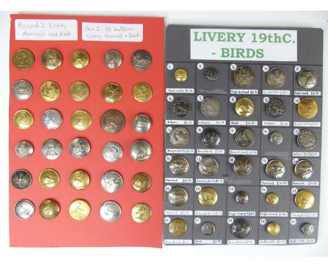 A Livery buttons (Animals &amp; Birds), A large collection of 19th Century and later Brass, Gilt metal, Pewtered and silvered