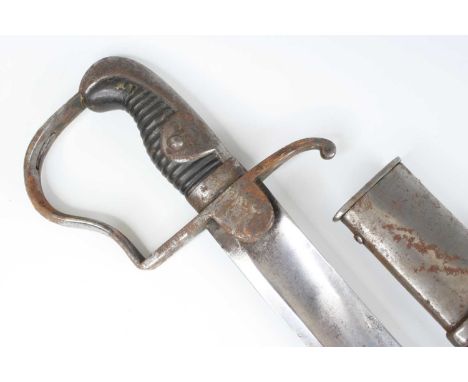 A 1796 / 1811 pattern Light Cavalry Trooper's sword, the 83cm broad curved fullered blade numbered to the spine 581 and 1889?