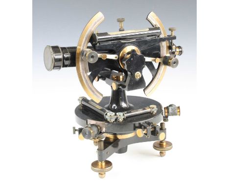 A military theodolite, having two silvered semi-circular scales, the focusing lense with rack and pinion action, with three s