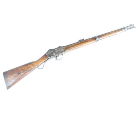 A British Mk I Martini Henry .577/450 Cavalry carbine by Enfield, the 58cm barrel with folding ladder sight and ram-rod below