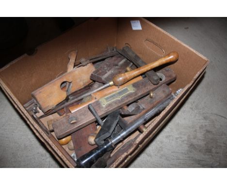 A box of vintage hand tools 