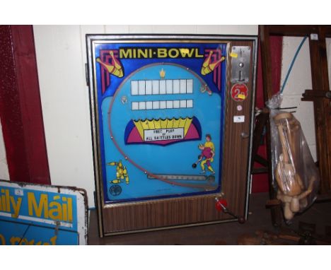 A vintage Mini-Bowl skittles arcade game 