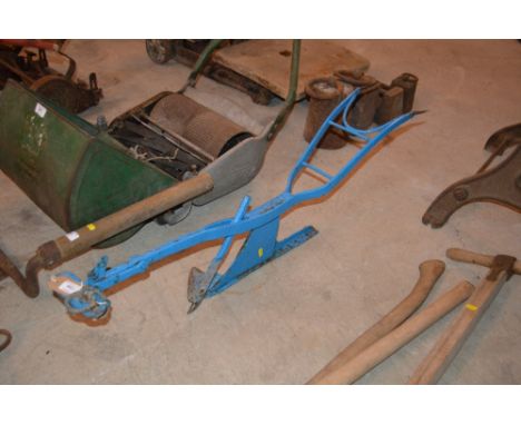 An unusual vintage miniature horse-drawn single furrow plough