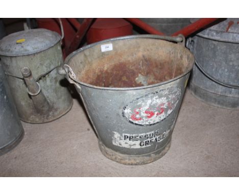 An Esso galvanised pail