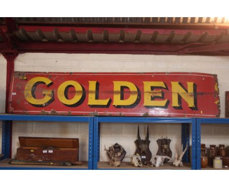 A "Golden" part enamel sign, approx. 83" x 18"