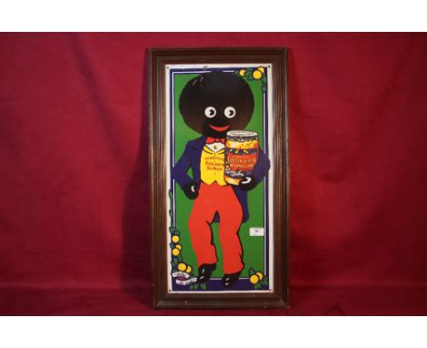 A "Robertson Golden Shred", enamel advertising sign, in a wooden frame, (sign size 24" x 11" approx.)