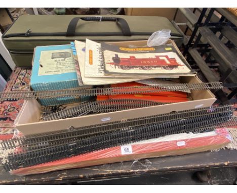 A Hornby engine carriage, track and catalogue