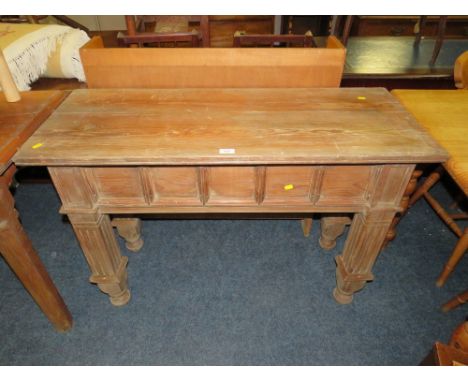 AN UNUSUAL PINE CONSOLE/ALTAR TABLE H-79 W-113 CM