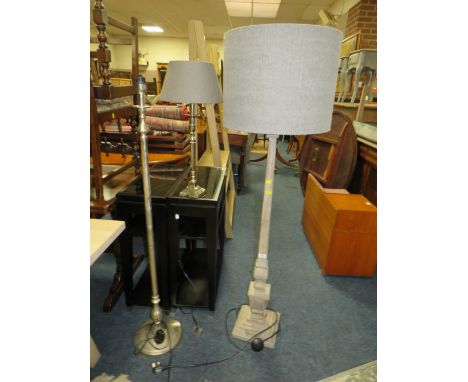 TWO MODERN LAMP STANDARDS AND A TABLE LAMP (3)