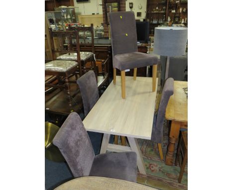 A MODERN REFECTORY TABLE AND FOUR CHAIRS