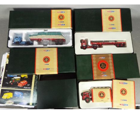 Corgi - A collection of 5 x boxed Premium edition trucks in 1:50 scale and a quantity of Corgi brochures including # CC11405 