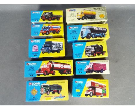 Corgi Classics - A group of 10 x boxed truck models including # 30308 Thames Trader in Fox's Glacier Mints livery, # 24302 Le