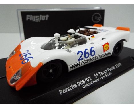 FlySlot - Slot Car model in 1:32 Scale - # F20101 Porsche 908/2 1o Targa Florio 1969. Appears mint in presentation case. Ligh