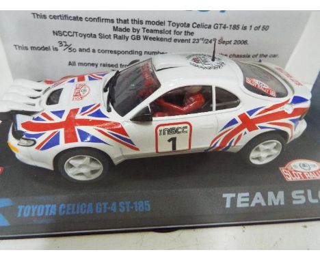 Team-Slot / Draco - NSCC Numbered Limited Edition 34/50 Slot Car in 1:32 Scale - Toyota Celica GT-4 ST185. GB Livery. Appears