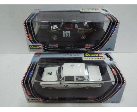 SCX - 2 x Slot Cars in 1:32 scale. # 08387 601 TLRC Steffen Grobman and # 08376 Lotus Cortina Massimo Vezzosi. Vehicles appea