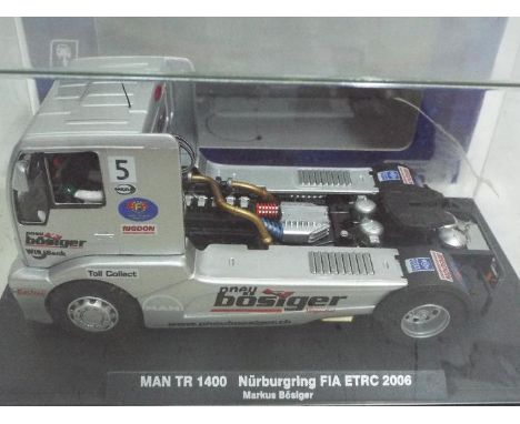 FlySlot - Slot Car model in 1:32 Scale - # 203102 MAN TR 1400 Nurburgring FIA ETRC 2006. Markus Boslger. Appears mint in pres