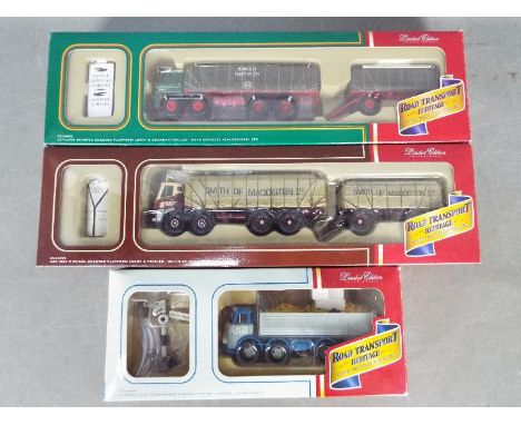 Corgi Road Transport Heritage - 3 x boxed limited edition trucks in 1:59 scale, # CC11505 AEC MkV 8 wheel platform lorry and 