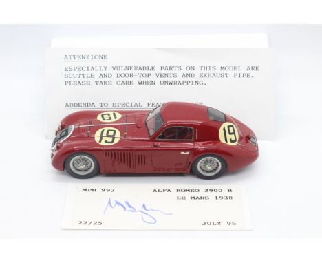 MPH Models, Tim Dyke - A boxed MPH Models #992 Alfa Romeo 2900B Le Mans 1938, created in 1995 by Tim Dyke, numbered 22 of a L