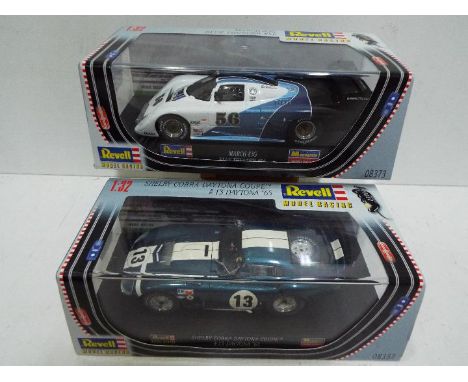 Revell - 2 x Slot Cars in 1:32 scale. # 08373 March 83G Blue Thunder #56 and # 08352 Shelby Cobra Daytona Coupe #13 1965. Veh