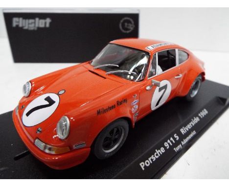 FlySlot - Slot Car model in 1:32 Scale - # F17101 Porsche 911 S Riverside 1968. Appears mint in presentation case.(This descr