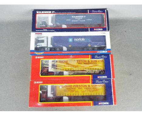 Corgi - 4 x boxed limited edition trucks in 1:50 scale including 2 x # CC12505 Atkinson Borderer tautliner in Richard Preston