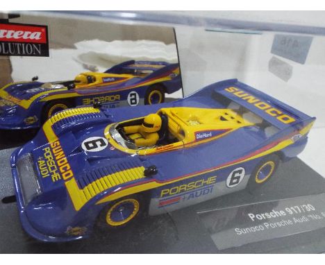 Carrera - Slot Car in 1:32 Scale - 27327 Evolution Porsche 917/30. Sunoco Audi No. 6 1973. Appears mint in presentation case,