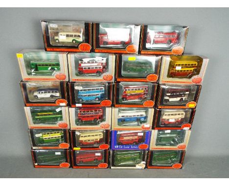 EFE - A fleet of 23 x boxed 1:76 scale buses including # 10118 AEC RT in St Helens Corporation livery, # 20102 Bedford OS Coa