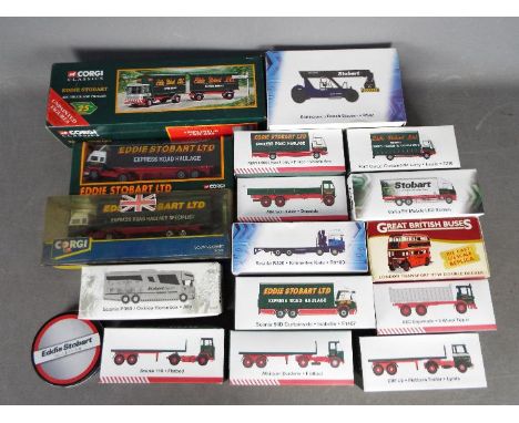 Corgi - Atlas - A collection of 16 x boxed Eddie Stobart trucks and vehicles mostly in 1:76 scale including special edition S