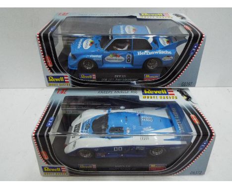 Revell - 2 x Slot Cars in 1:32 scale. # 08397 BMW 320 and # 08372 March 83G. Vehicles appear mint in perspex presentation cas