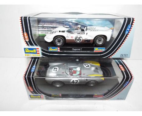 Revell -  Slot Cars - Two 1:32 scale slot cars to include Porsche 550 Spyder #47 Le Mans 1954 #08362 and Chaparral 2 Road Ame