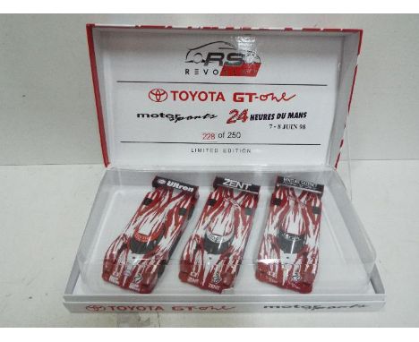 RevoSlot Cars - Boxed set of Three Slot Cars. # RS0055. Toyota GT One Motor Sports. Le Mans 24 hour set. Numbered Limited Edi